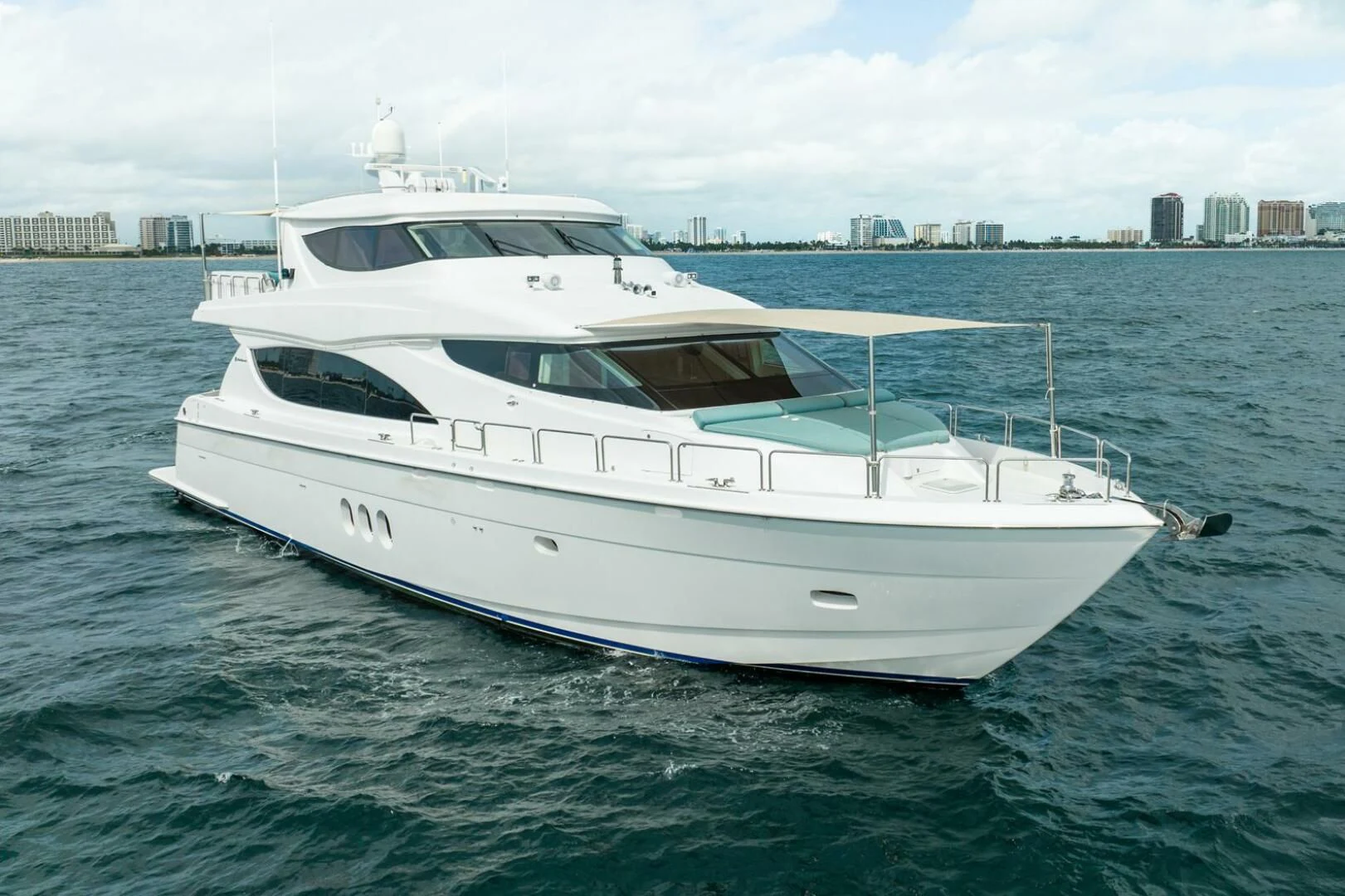 a white yacht in the water aboard RITZ SEA Yacht for Sale