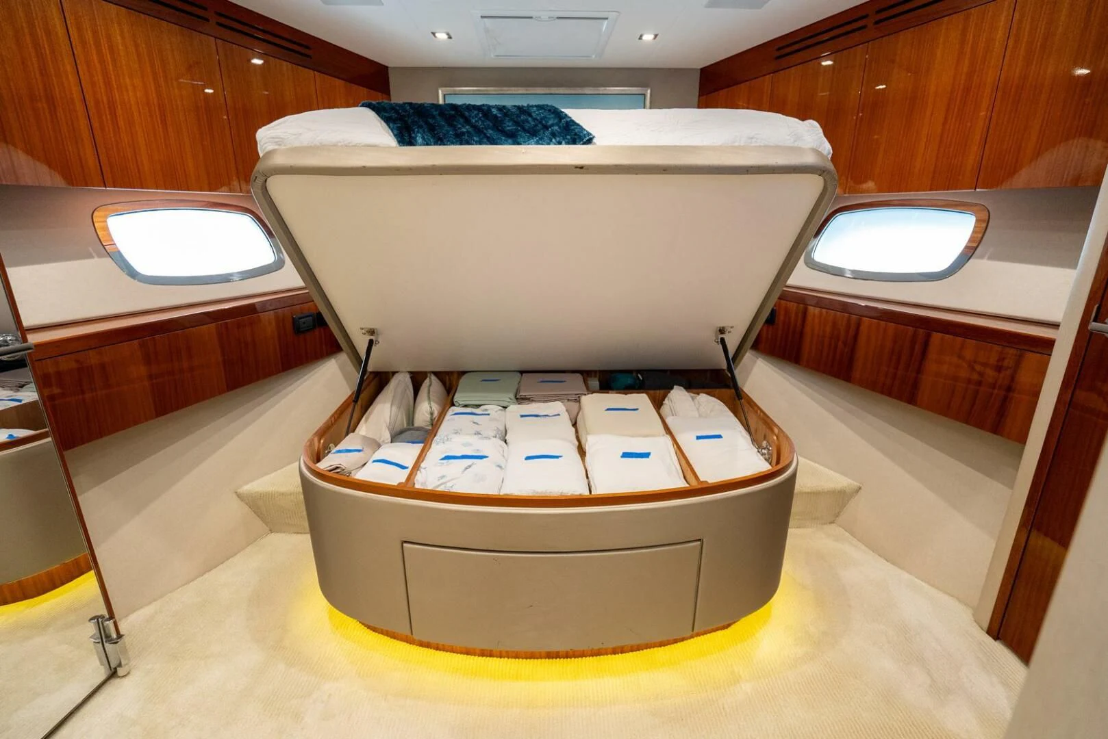 a large white box with a lid aboard RITZ SEA Yacht for Sale