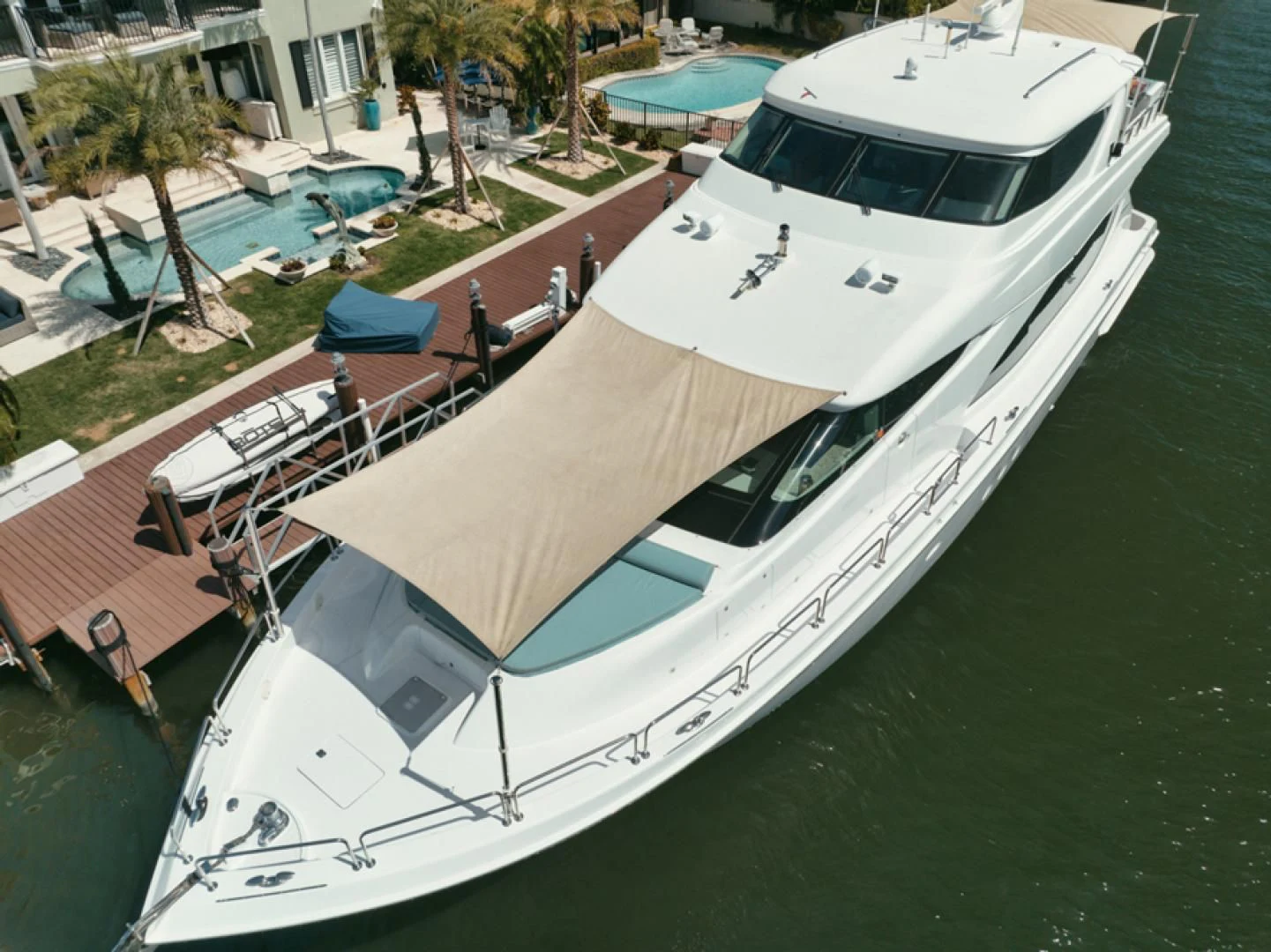 a boat docked on the water aboard RITZ SEA Yacht for Sale