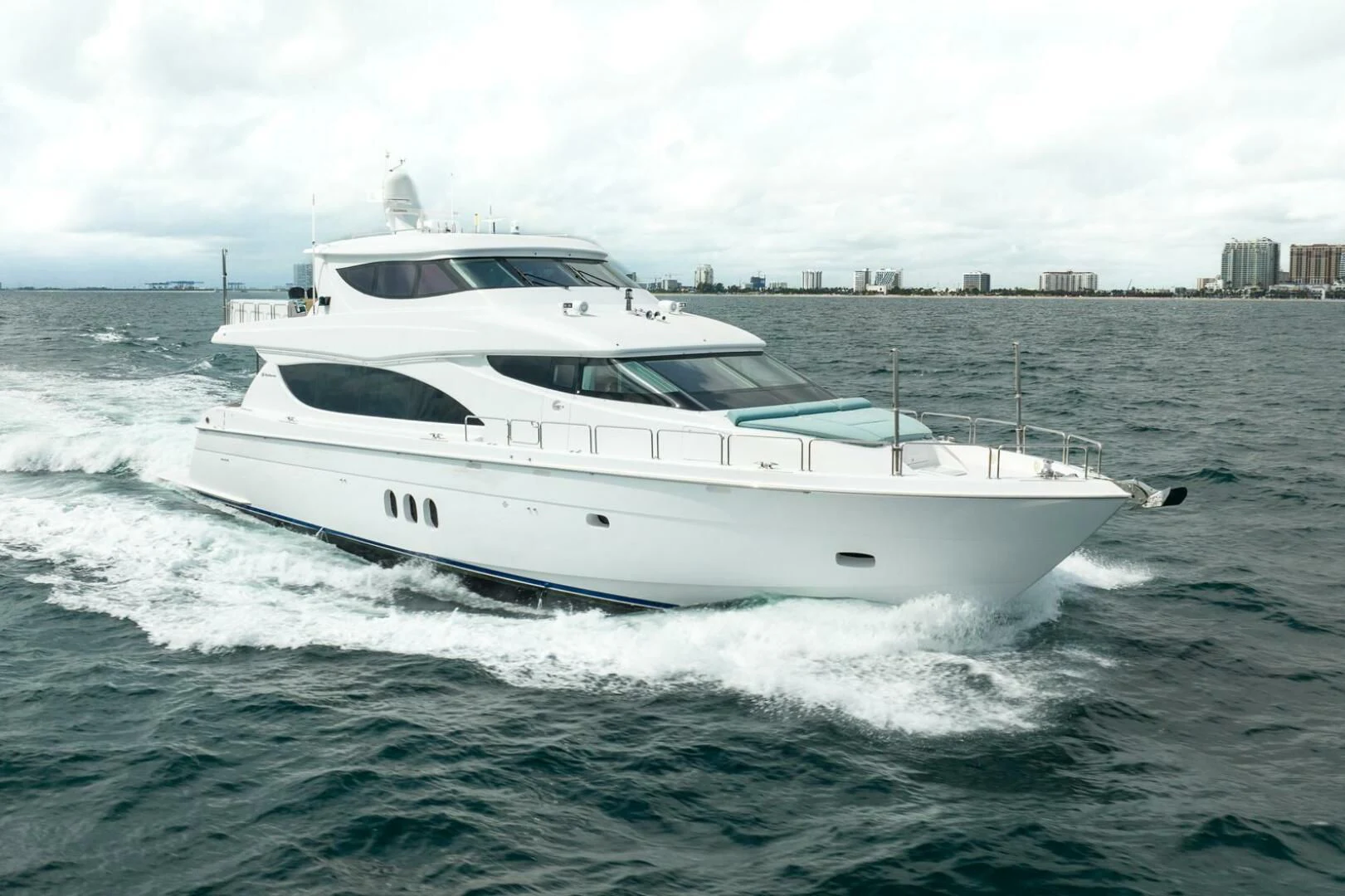 a white yacht on the water aboard RITZ SEA Yacht for Sale