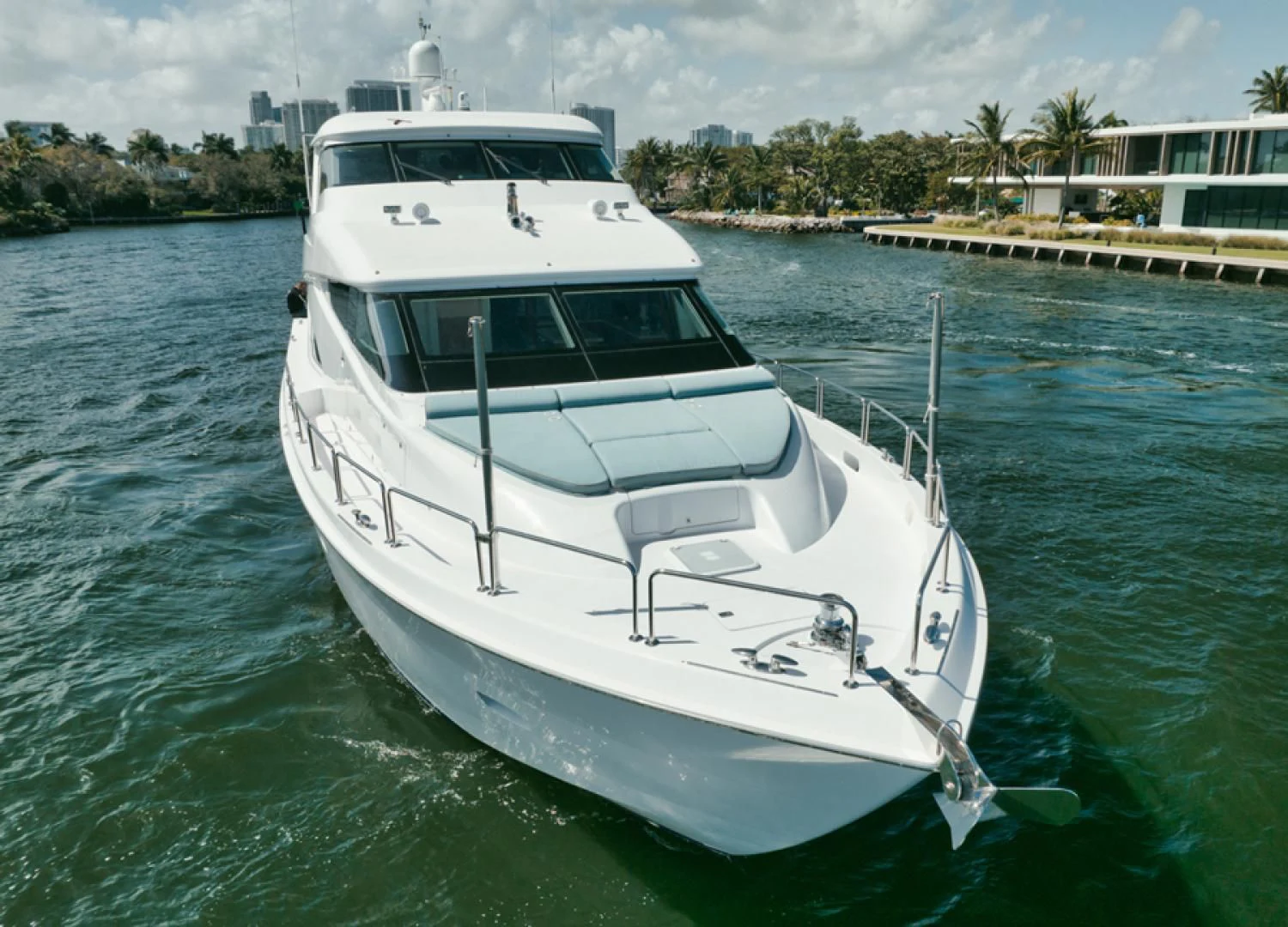 a white boat in the water aboard RITZ SEA Yacht for Sale