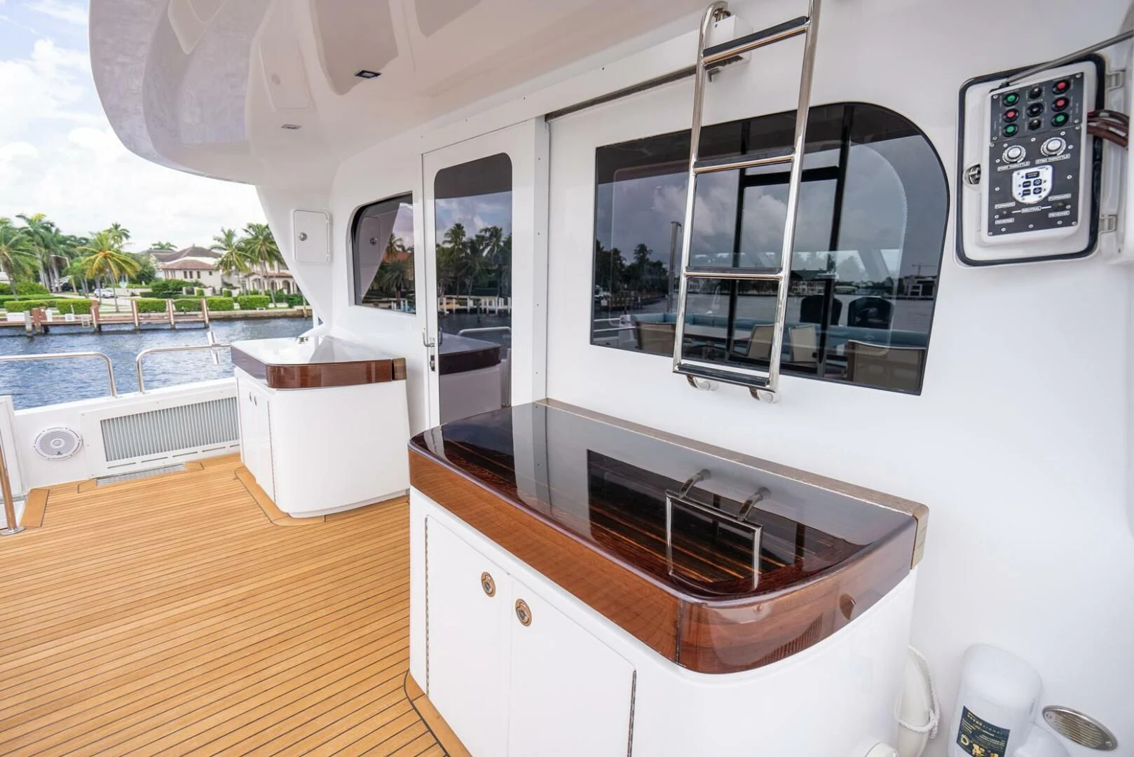 a boat with a large window aboard RITZ SEA Yacht for Sale