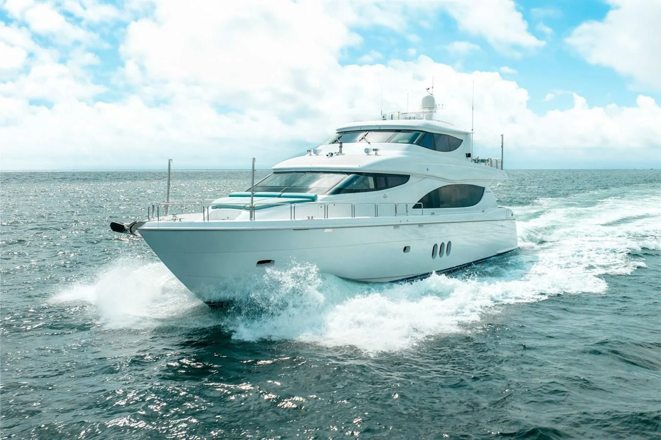 a white yacht on the water aboard RITZ SEA Yacht for Sale