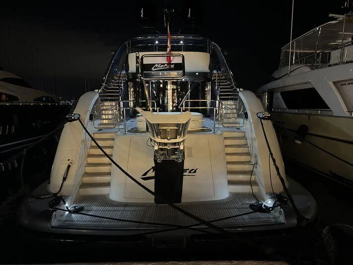 the front of a space ship aboard MATSU Yacht for Sale