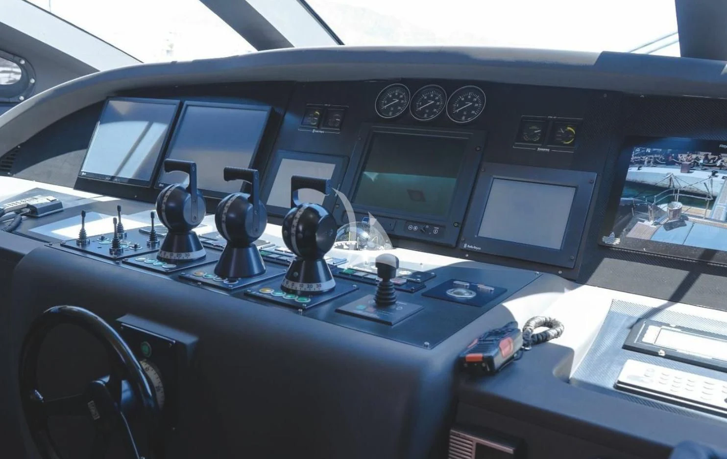 the cockpit of a plane aboard MATSU Yacht for Sale