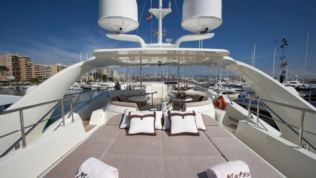 a deck of a boat aboard MATSU Yacht for Sale