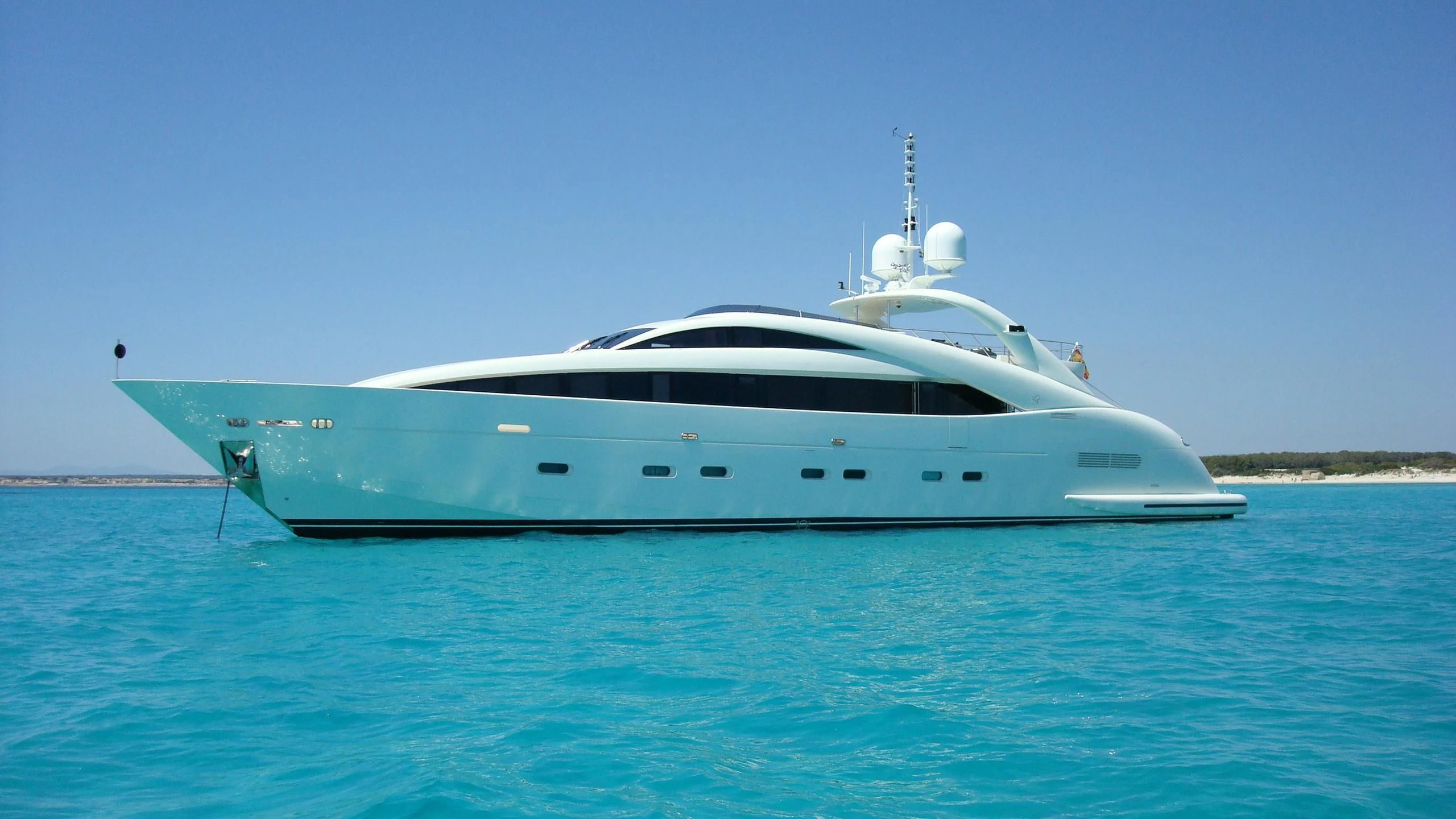 a white yacht in the water aboard MATSU Yacht for Sale