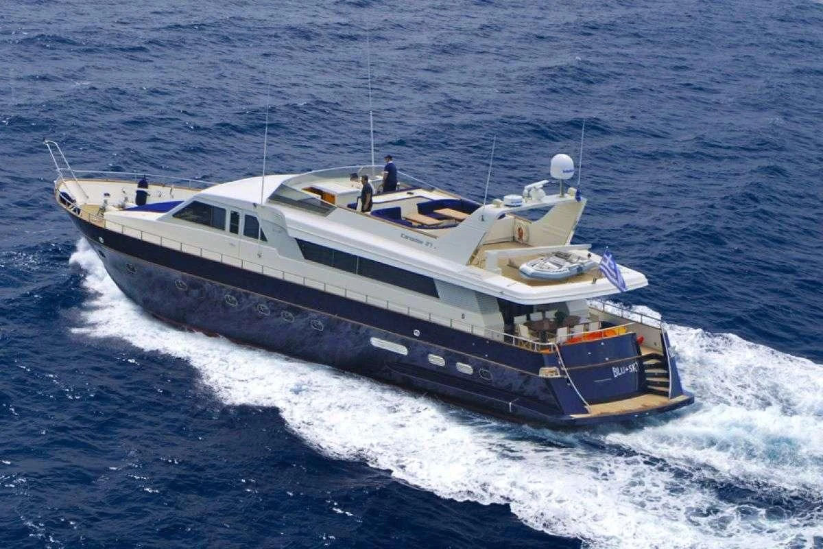 a boat on the water aboard BLU SKY Yacht for Sale