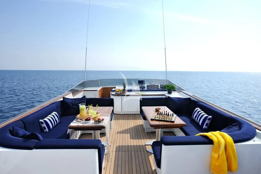a boat on the water aboard BLU SKY Yacht for Sale