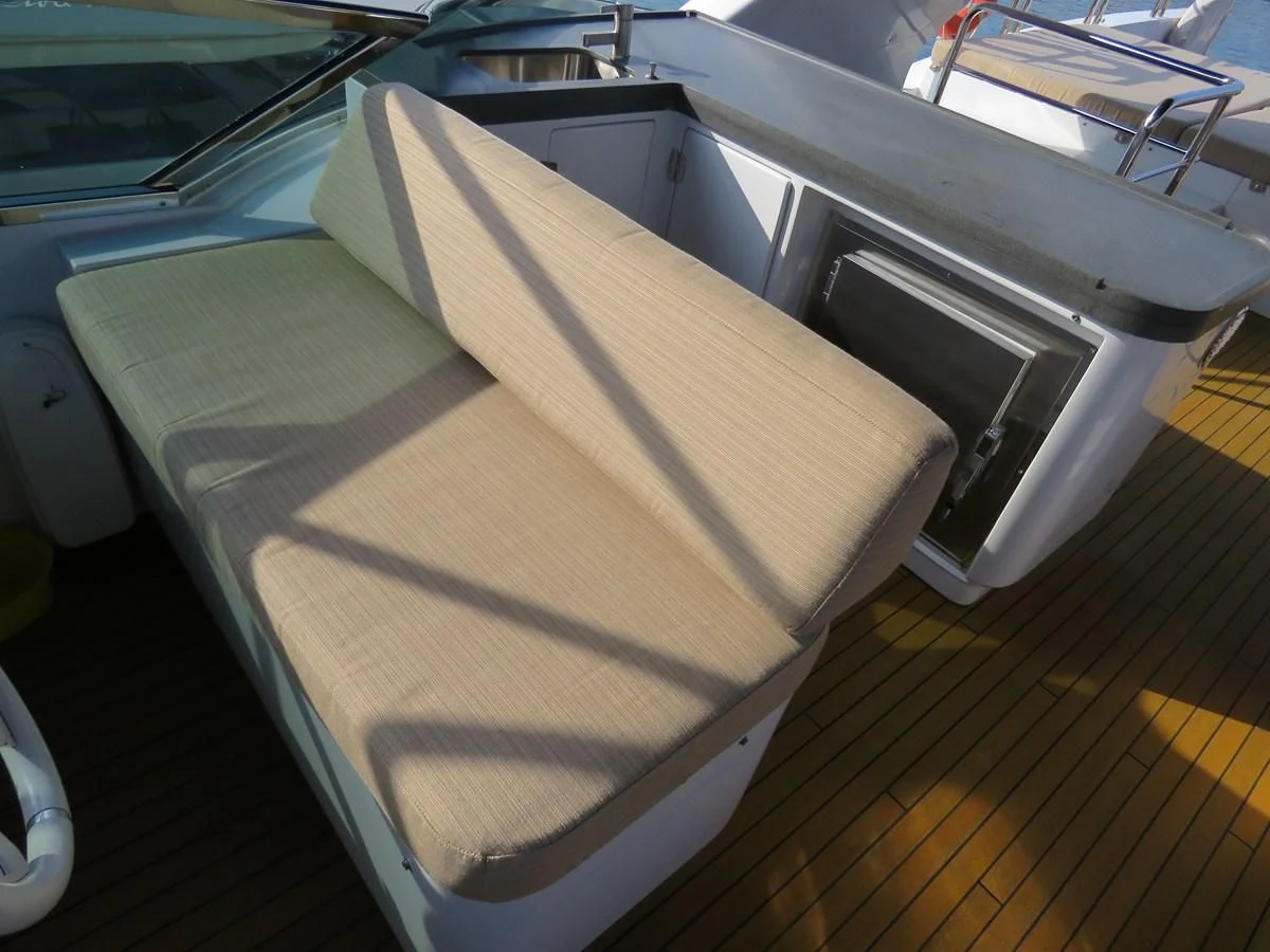 a large metal object on a metal surface aboard AERBIN Yacht for Sale