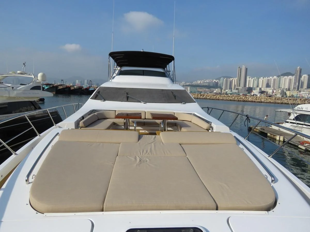 a boat in a harbor aboard AERBIN Yacht for Sale