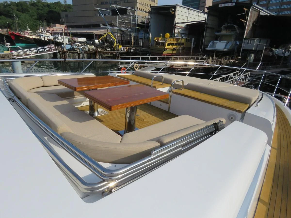 a large boat in a large body of water aboard AERBIN Yacht for Sale