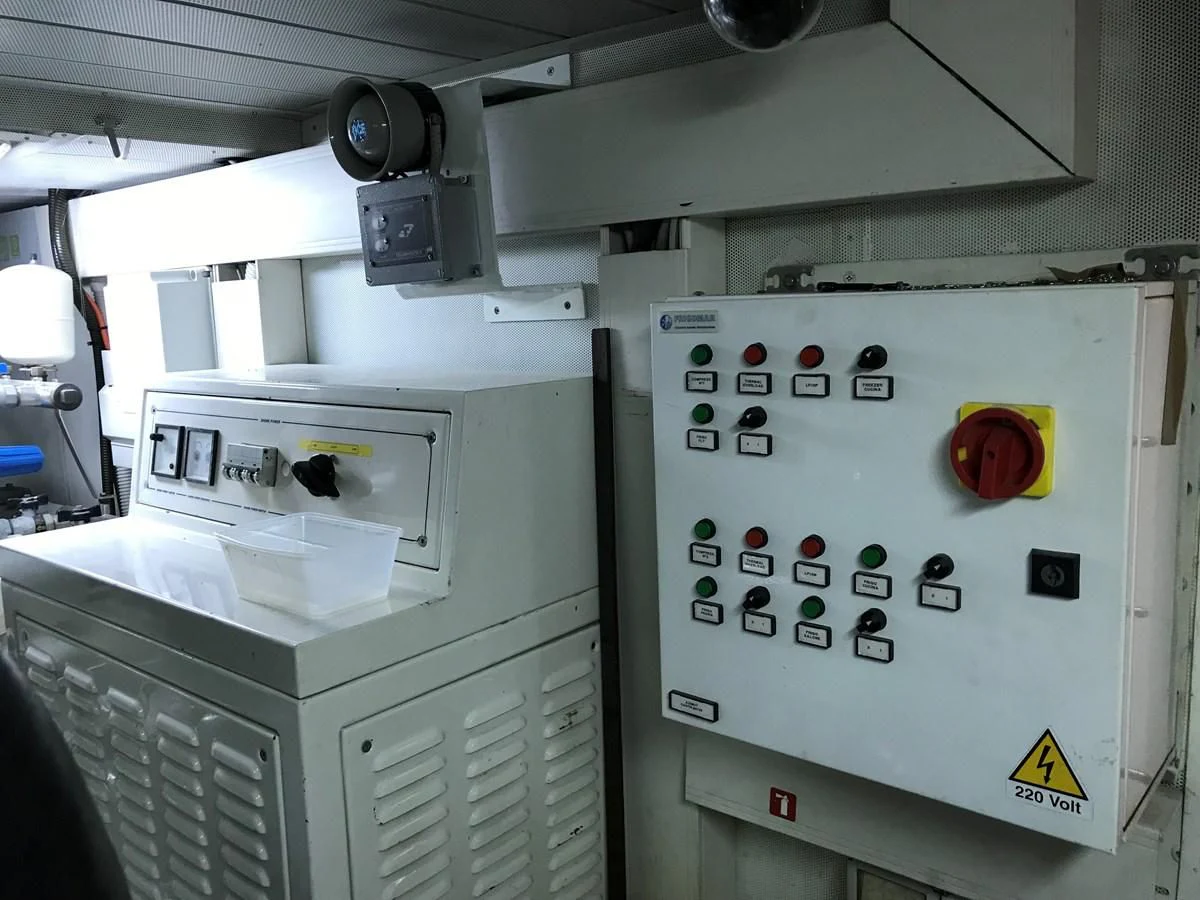 a machine with buttons and switches aboard AERBIN Yacht for Sale