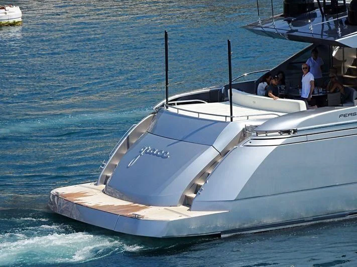 a white boat with people on it aboard GRACE Yacht for Sale