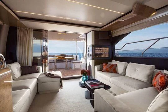 a train with a large window aboard PAVIMAR II Yacht for Sale