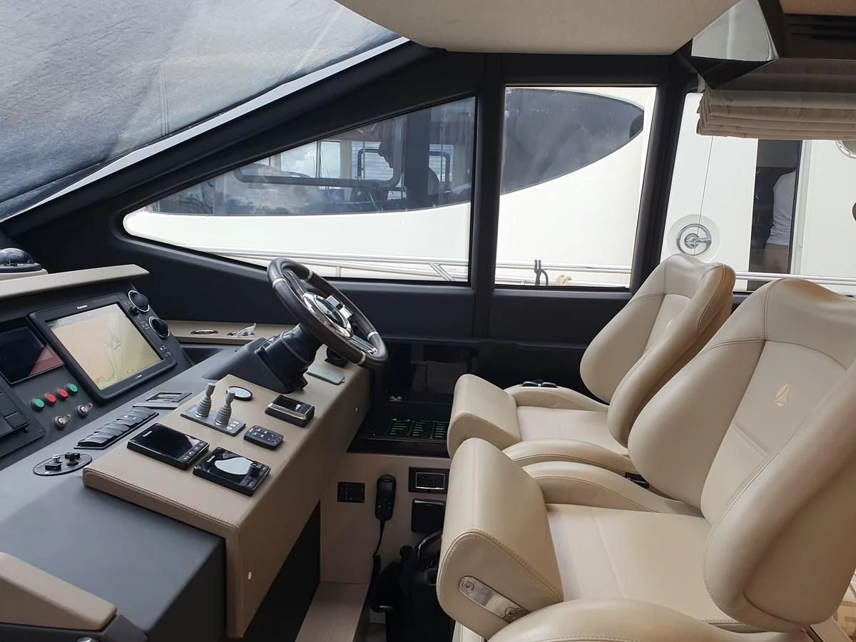 a car with a desk and a computer aboard PAVIMAR II Yacht for Sale