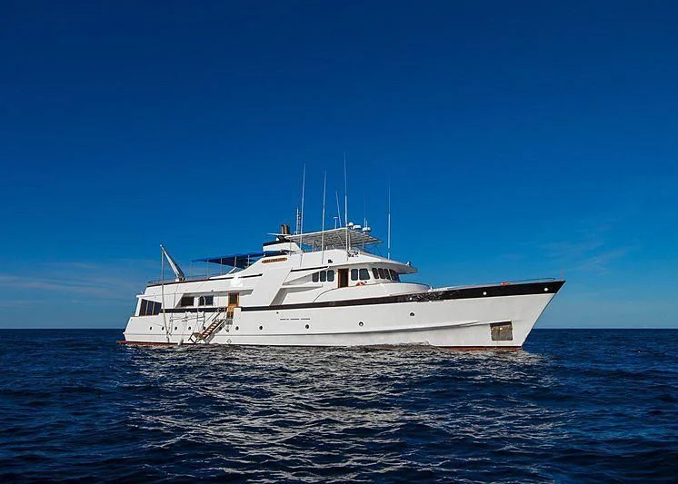 a white boat in the water aboard BELUGA Yacht for Sale