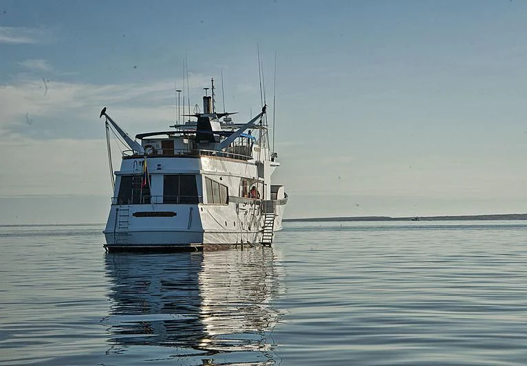 a boat in the water aboard BELUGA Yacht for Sale