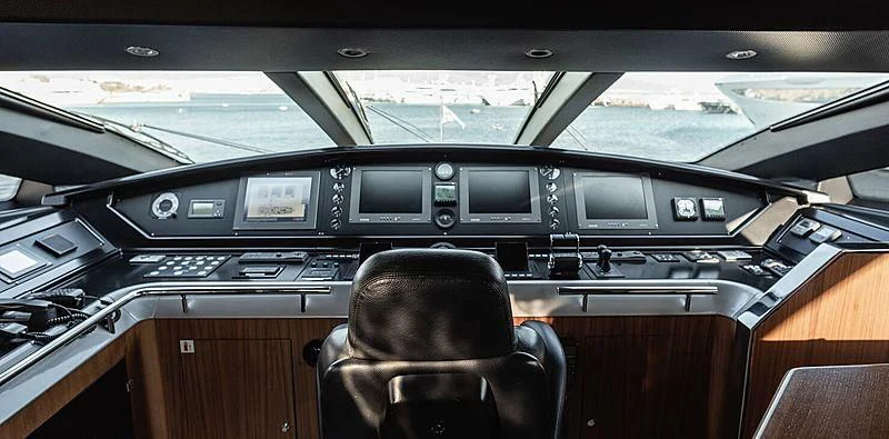 inside of a car aboard BEYOND Yacht for Charter