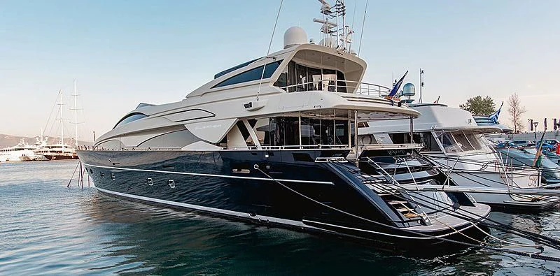 a boat in the water aboard BEYOND Yacht for Charter