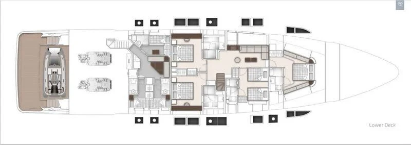 diagram, engineering drawing aboard MAJESTY 120 HULL 5 Yacht for Sale