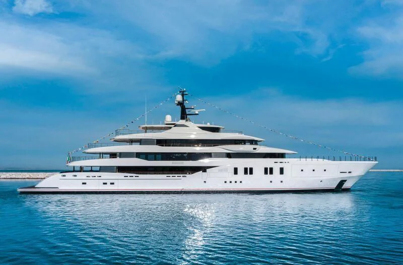 a white yacht on the water aboard NJOY Yacht for Sale