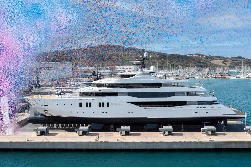 a large white yacht aboard NJOY Yacht for Sale