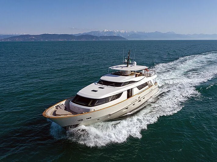 a boat on the water aboard THE UNIFIER KING ABDULAZIZ THE FIRST Yacht for Sale