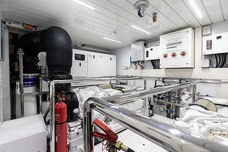 a machine in a room aboard THE UNIFIER KING ABDULAZIZ THE FIRST Yacht for Sale