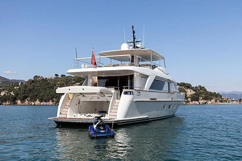 a boat on the water aboard THE UNIFIER KING ABDULAZIZ THE FIRST Yacht for Sale