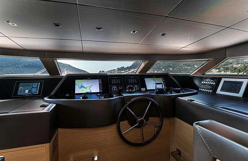 inside of a vehicle aboard THE UNIFIER KING ABDULAZIZ THE FIRST Yacht for Sale