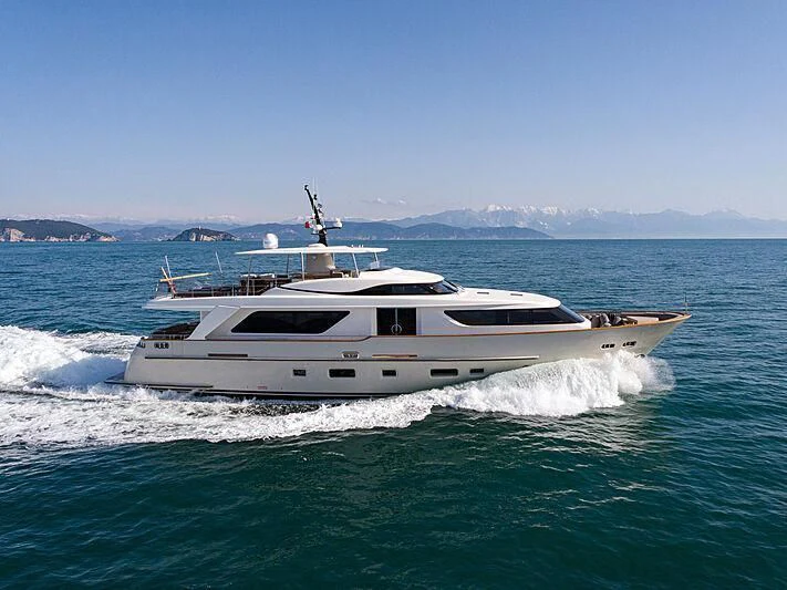a boat on the water aboard THE UNIFIER KING ABDULAZIZ THE FIRST Yacht for Sale