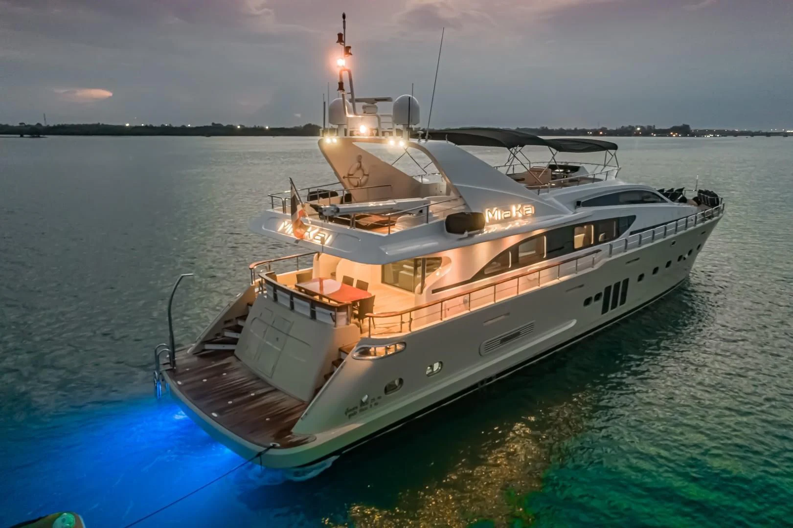 a boat on the water aboard MIA KAI Yacht for Charter