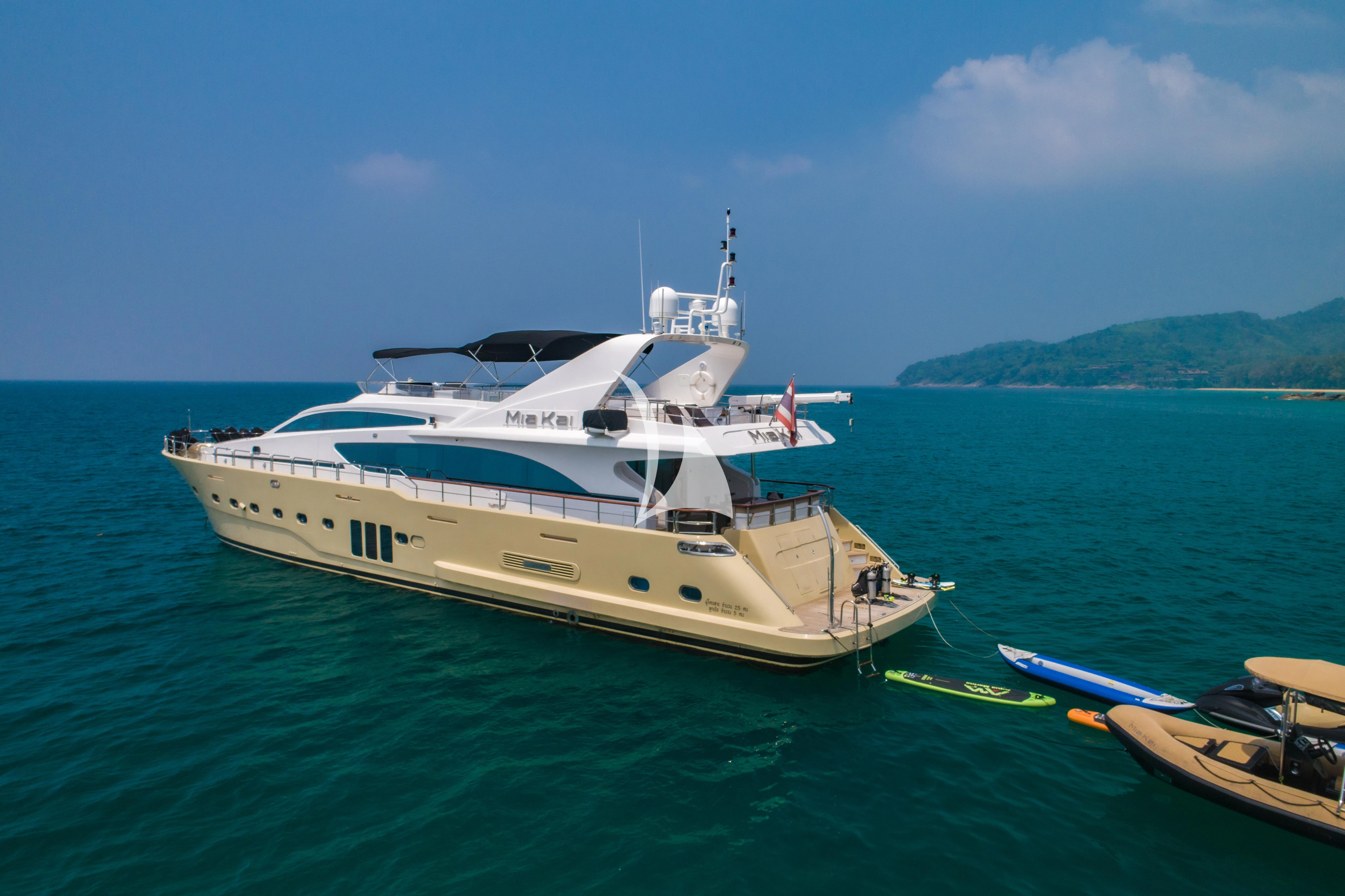 a boat in the water aboard MIA KAI Yacht for Charter