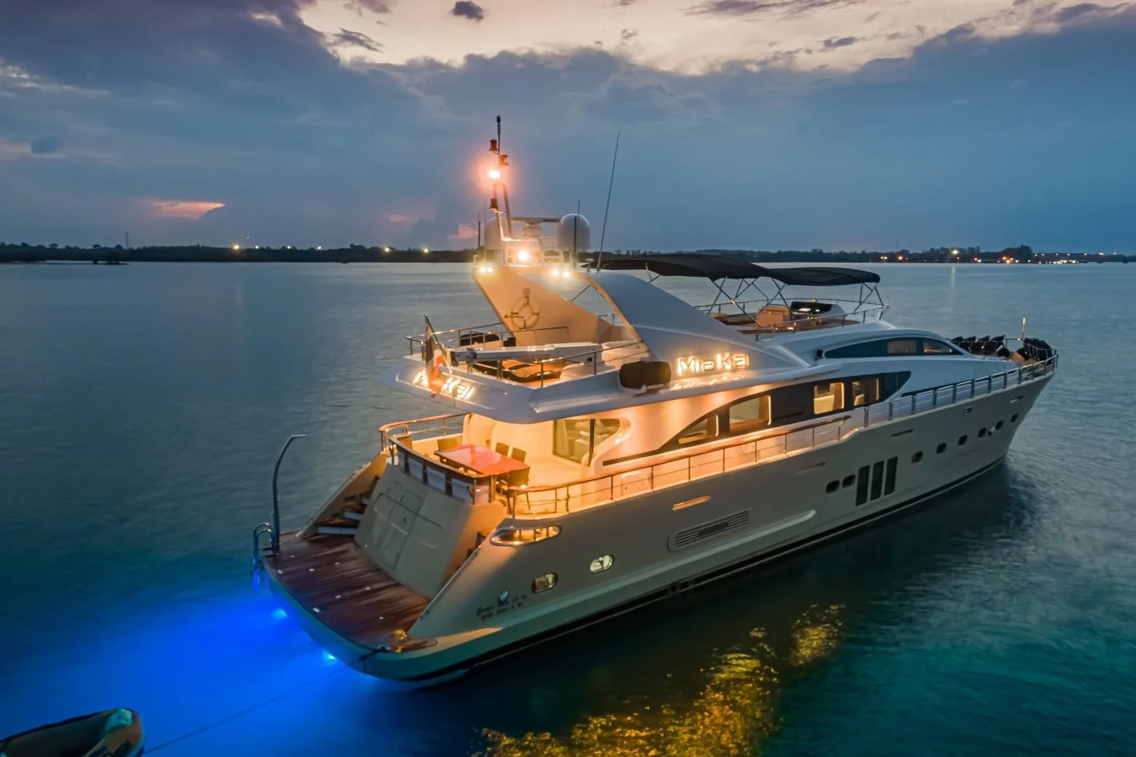 a boat on the water aboard MIA KAI Yacht for Charter