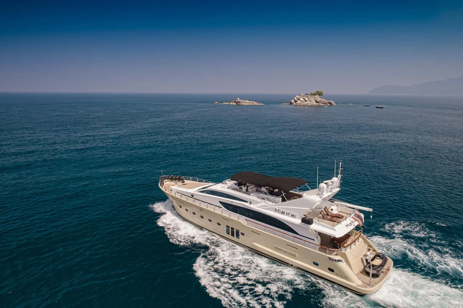 a boat in the water aboard MIA KAI Yacht for Charter