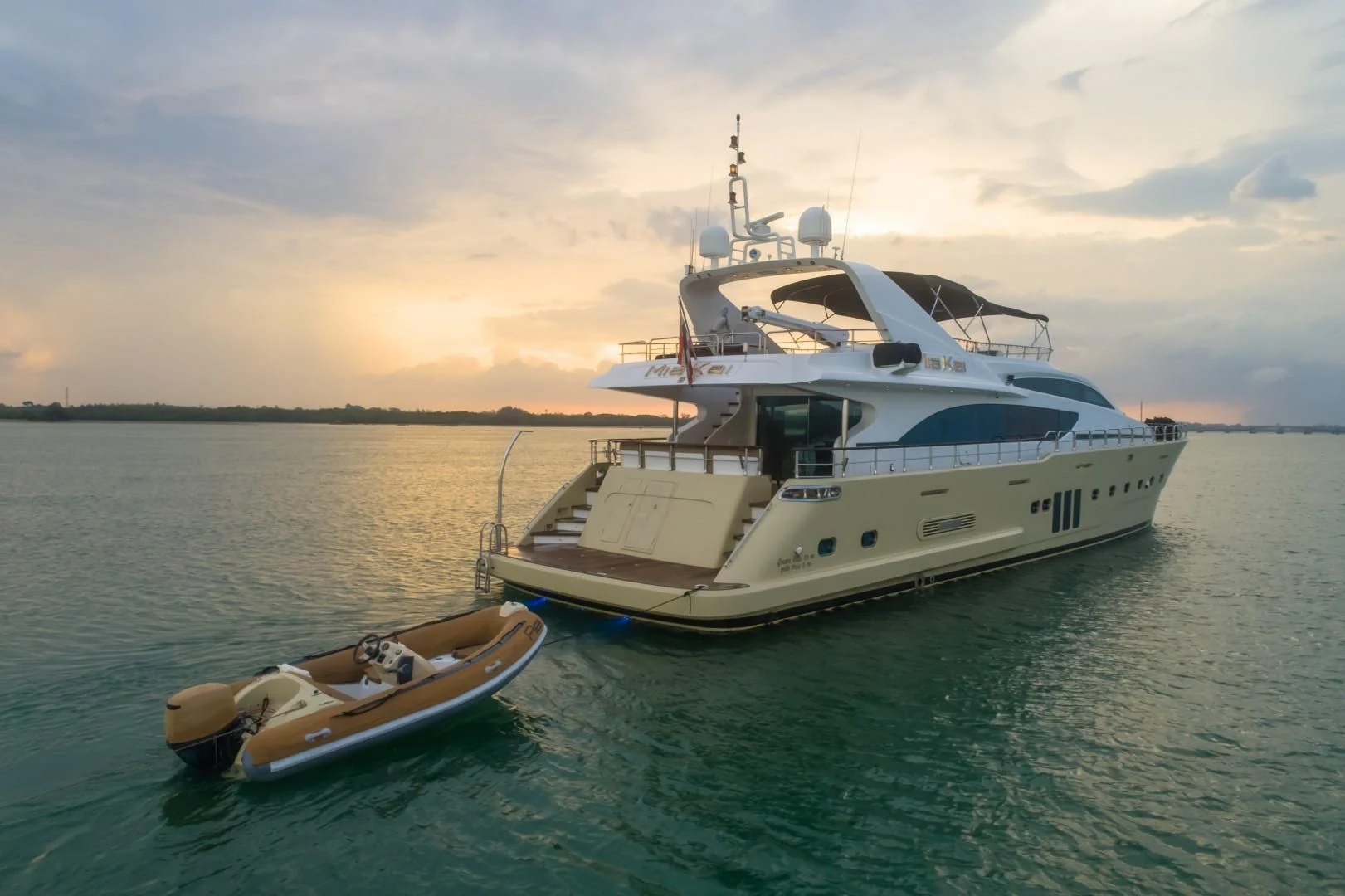 a boat in the water aboard MIA KAI Yacht for Charter