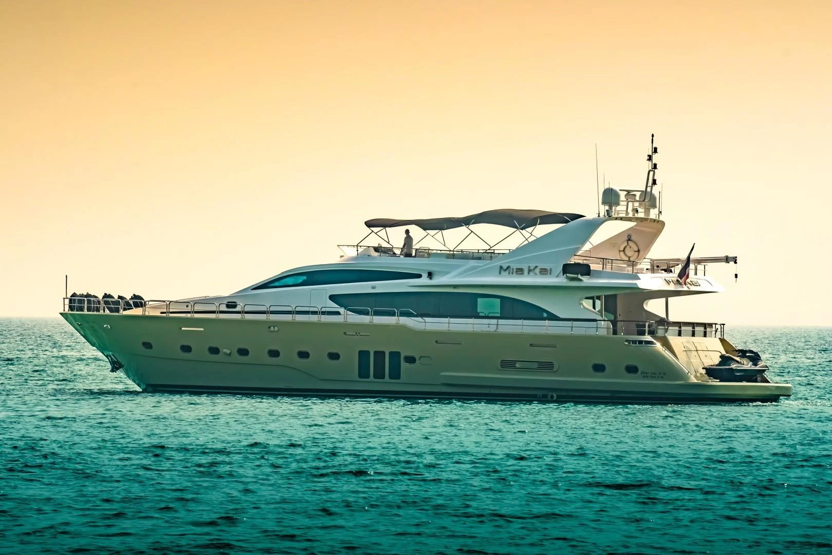 a boat in the water aboard MIA KAI Yacht for Charter