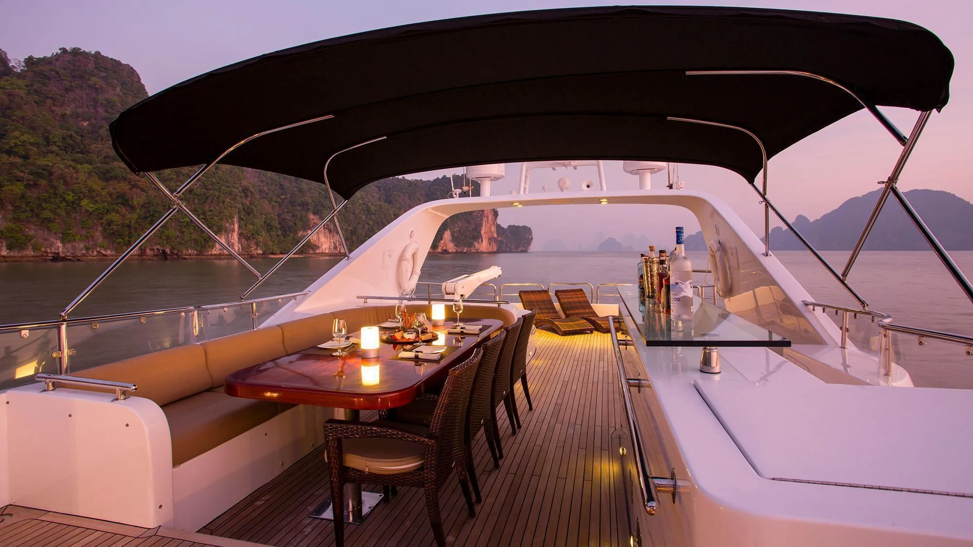 a boat on the water aboard MIA KAI Yacht for Charter