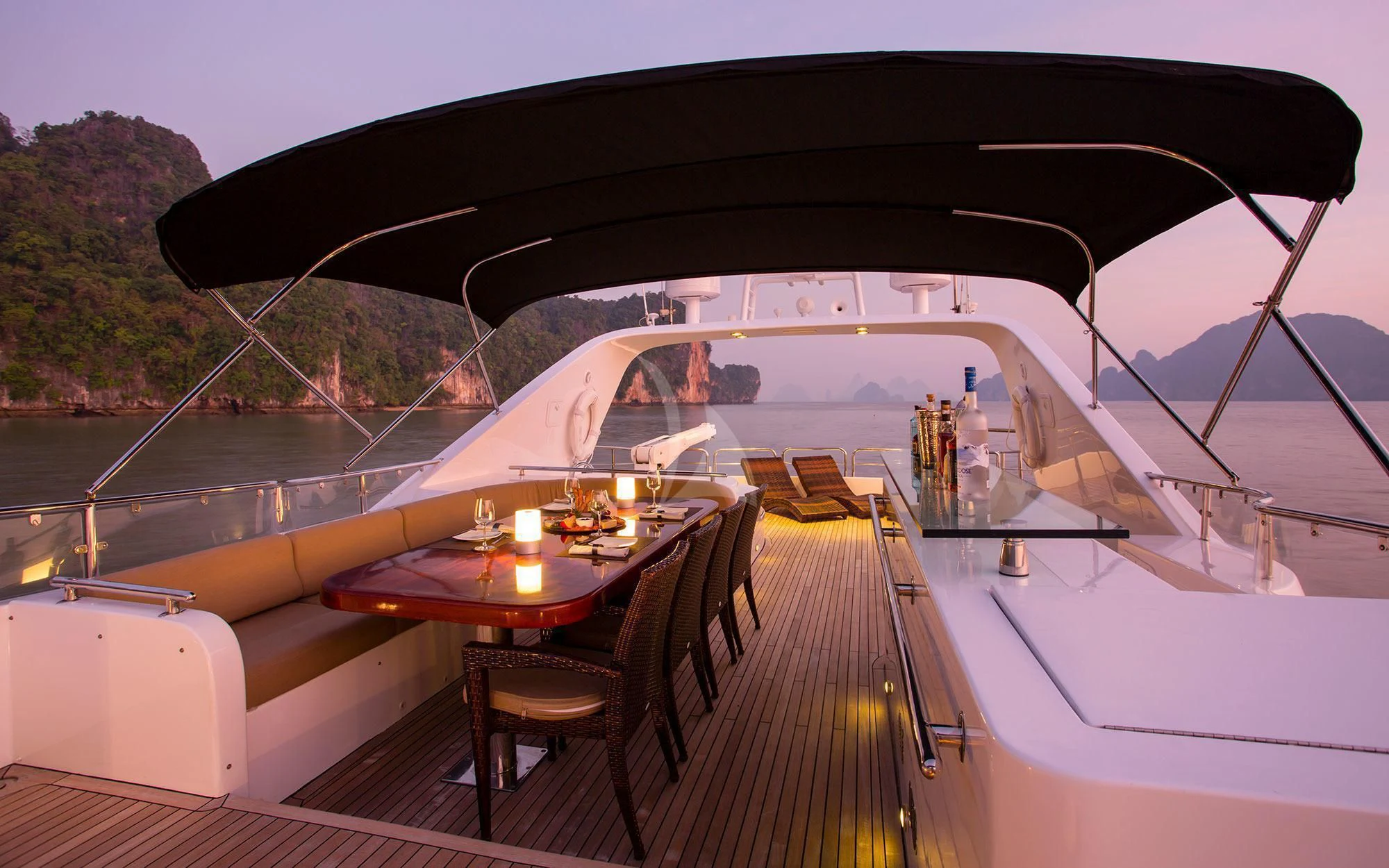 a boat on the water aboard MIA KAI Yacht for Charter