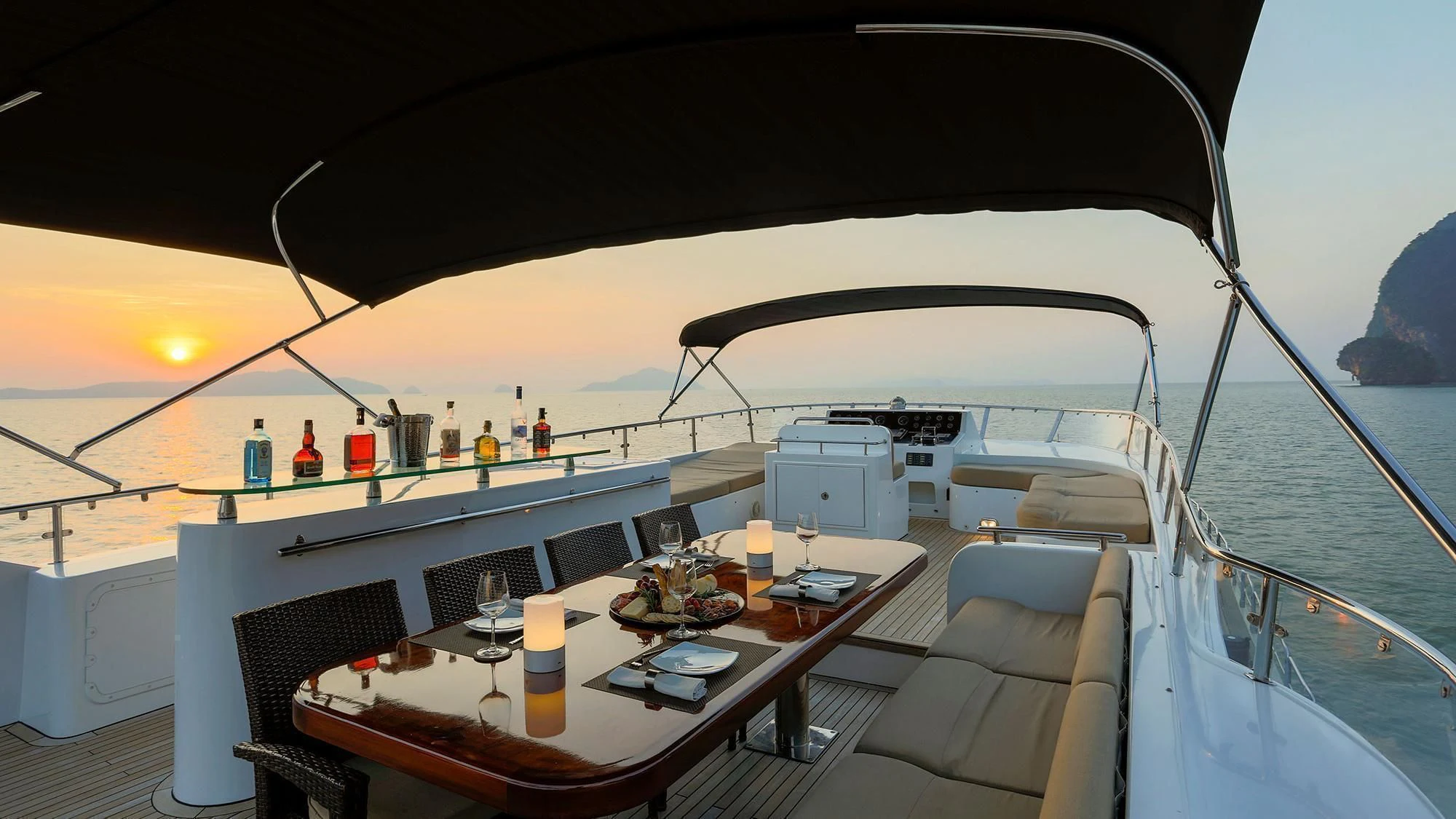 a boat on the water aboard MIA KAI Yacht for Charter