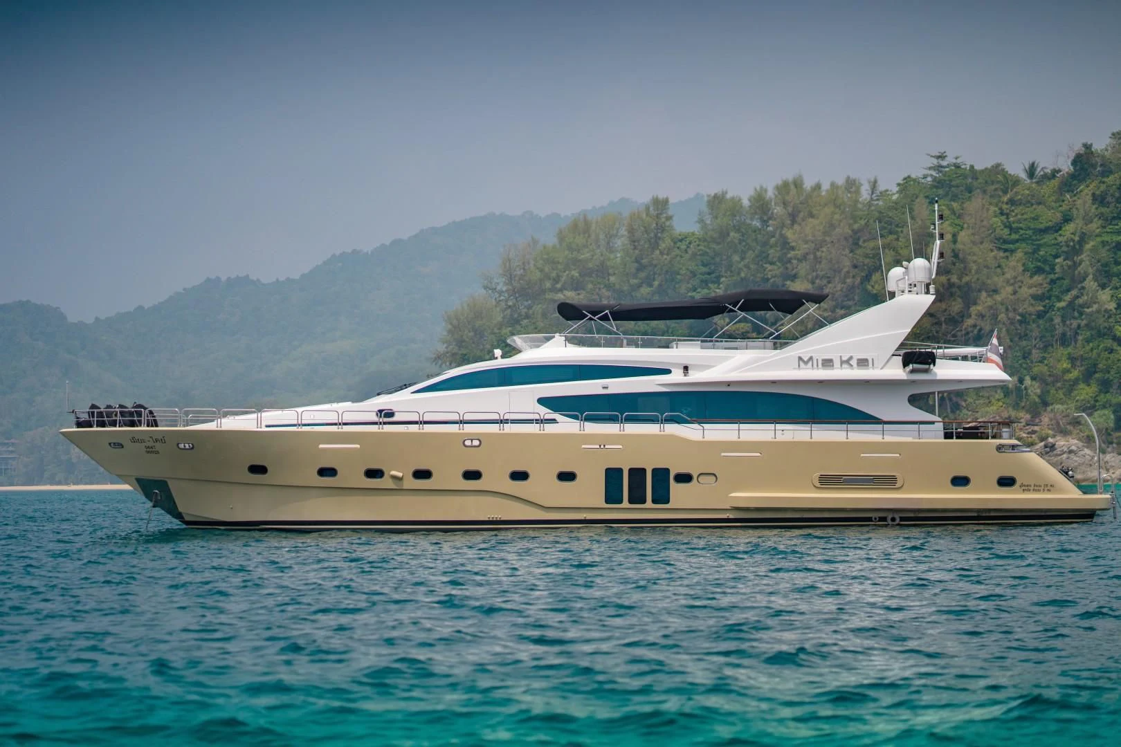 a boat in the water aboard MIA KAI Yacht for Charter