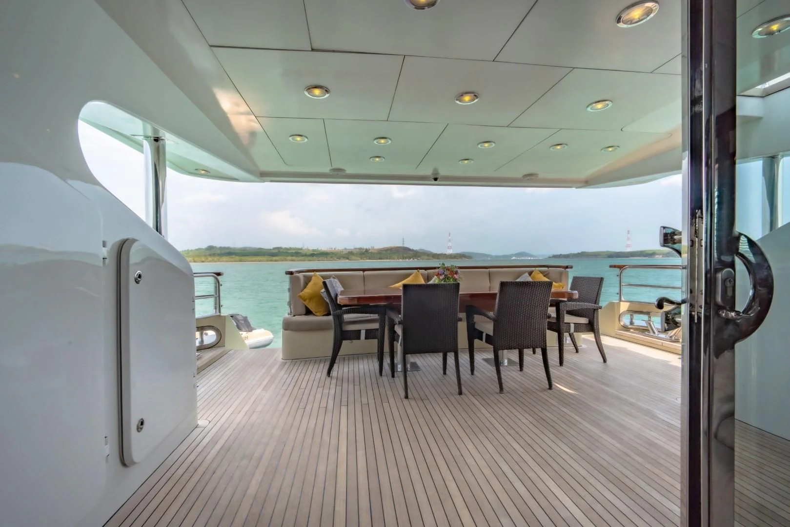 a boat on the water aboard MIA KAI Yacht for Charter