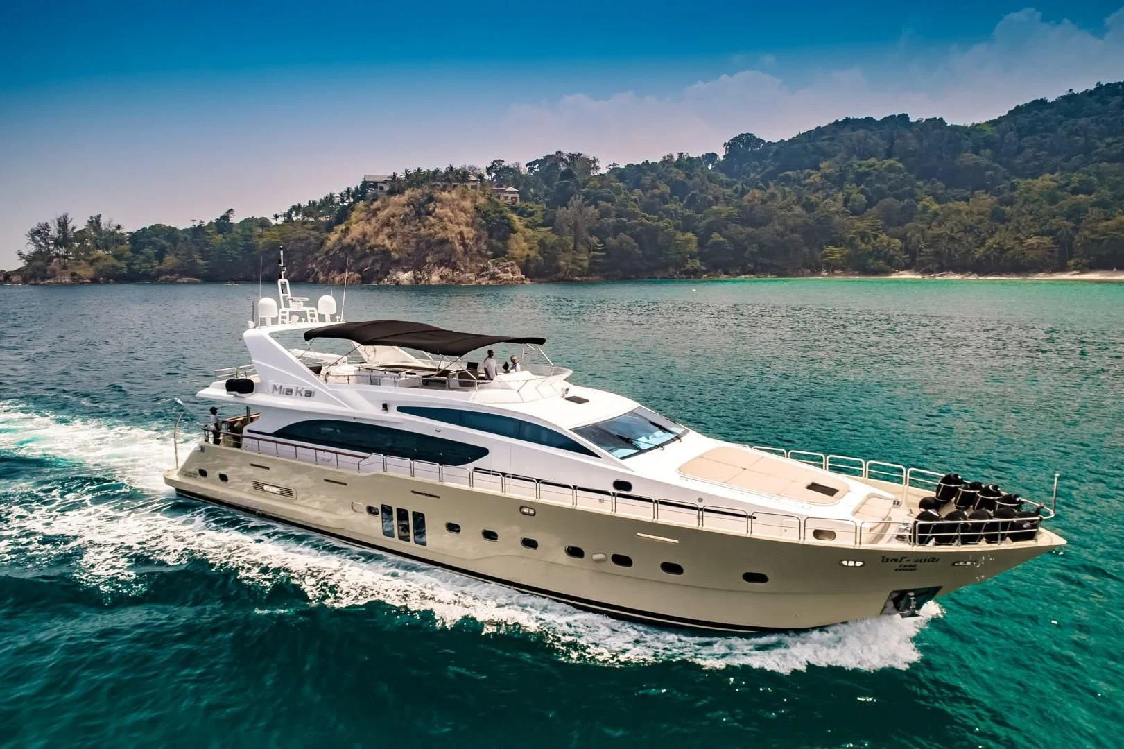 a boat on the water aboard MIA KAI Yacht for Charter