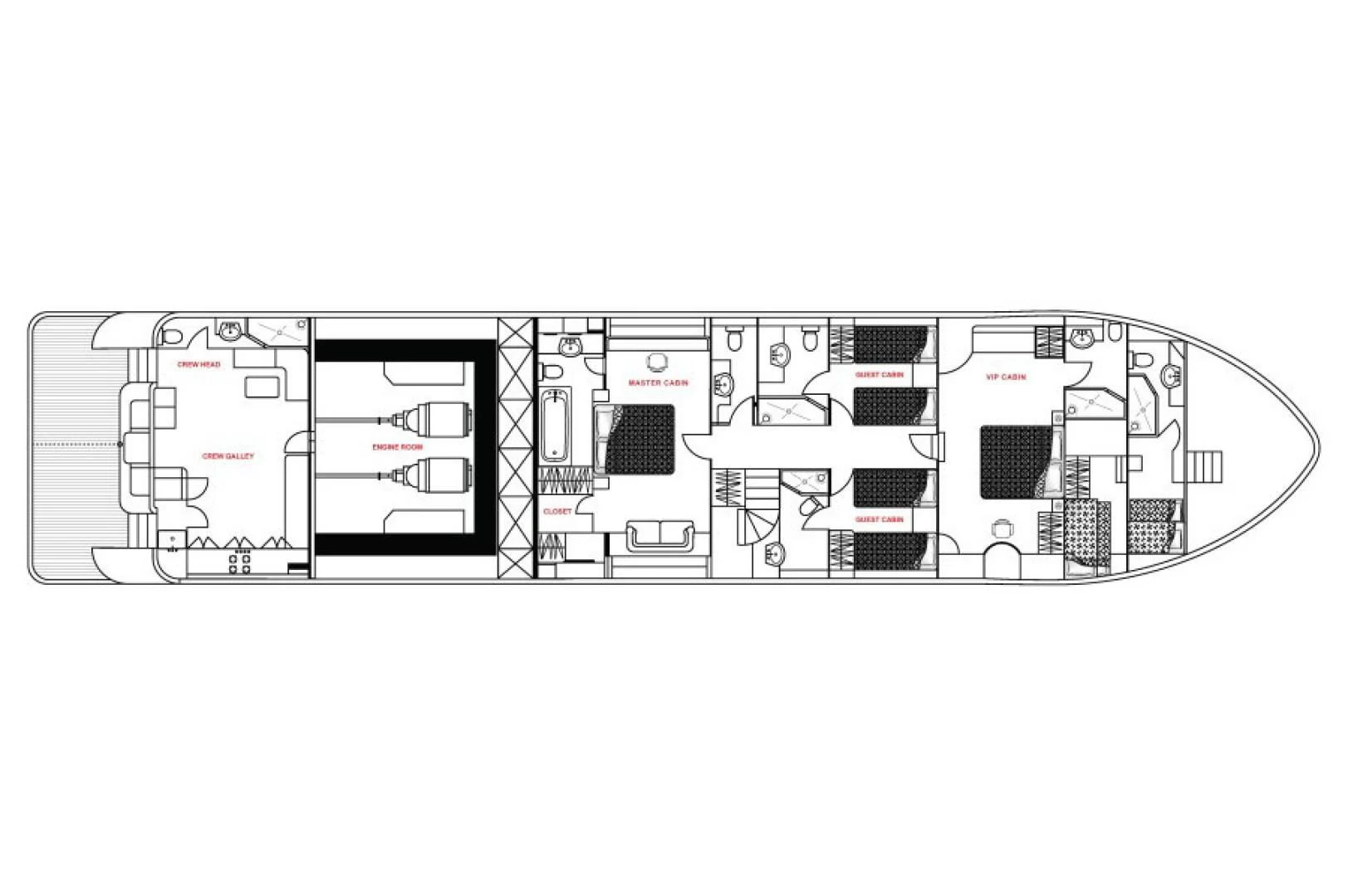 engineering drawing aboard MIA KAI Yacht for Charter