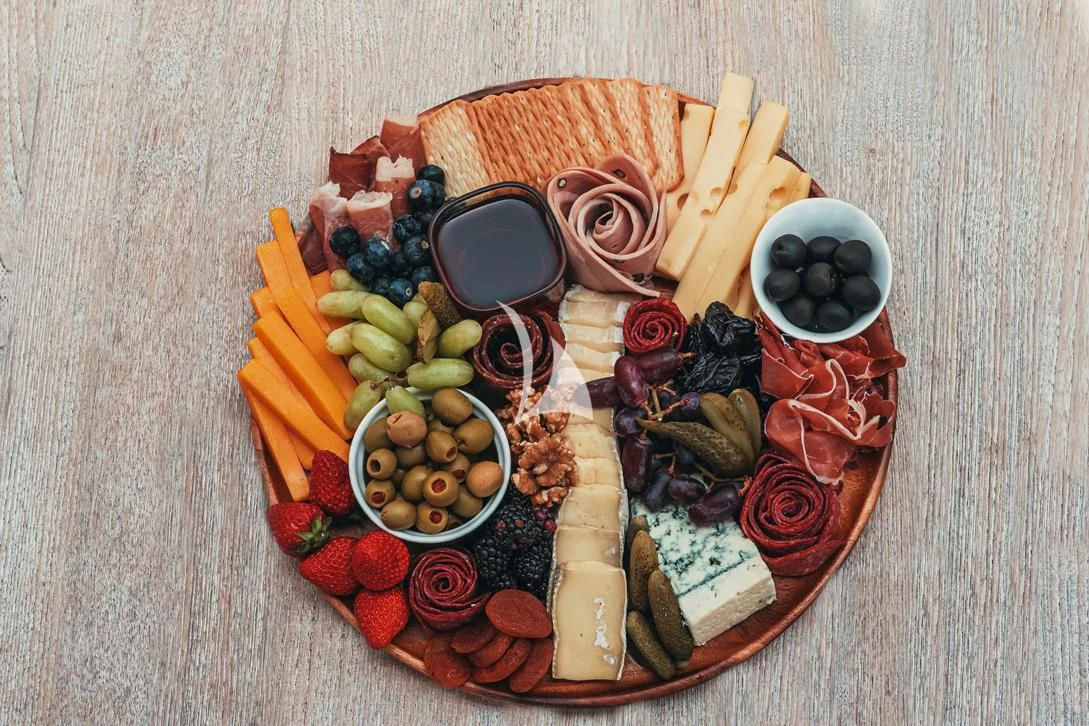 a tray of food aboard MIA KAI Yacht for Charter