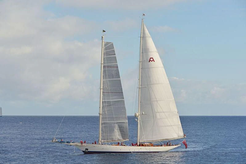 a sailboat in the water aboard ADELA Yacht for Sale