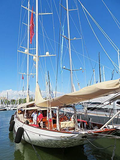 a boat with a sail aboard ADELA Yacht for Sale