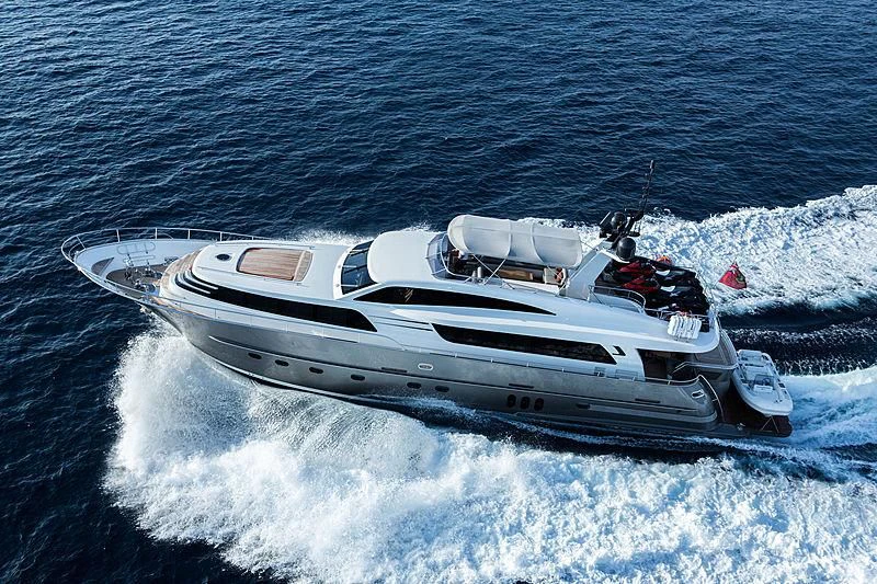 a boat on the water aboard O NOSO UNO Yacht for Sale