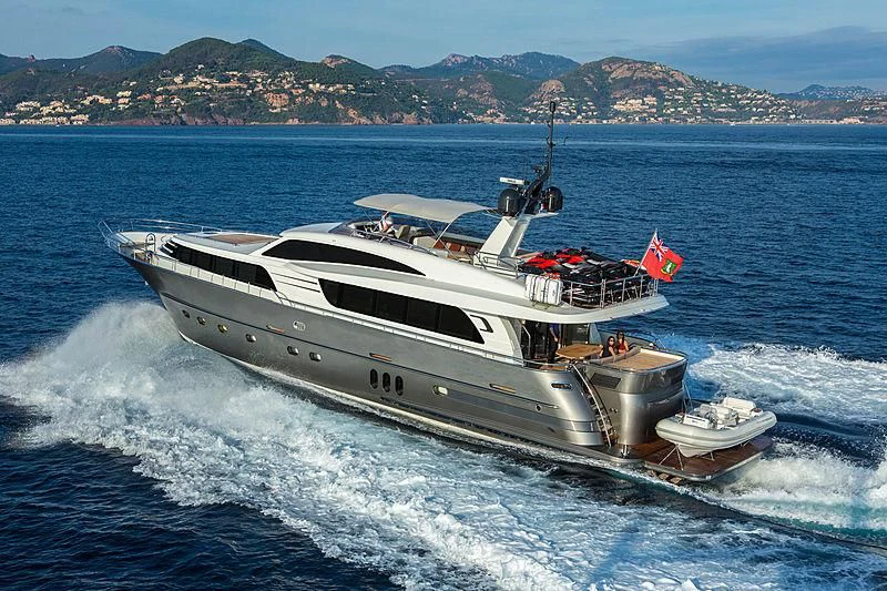 a boat on the water aboard O NOSO UNO Yacht for Sale